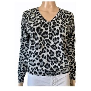 Michael Kors animal print V-neck sweater